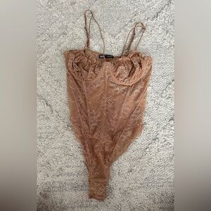 Zara Tan Lace Bodysuit
